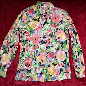 Women’s Multicolored Button Down Liz Claiborne Shirt